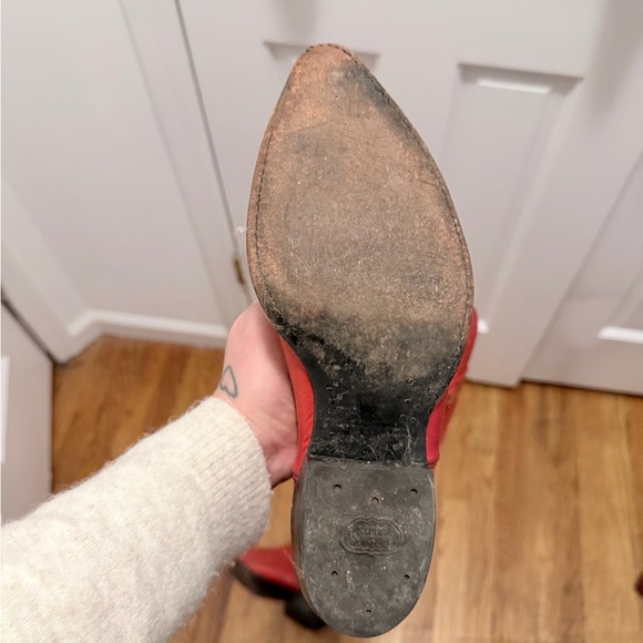 Nocona Red Leather Cowboy Boots - Picture 5 of 5